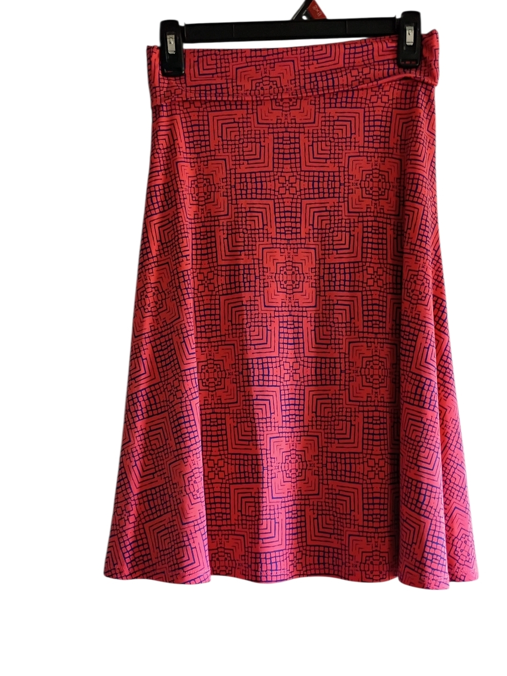 LuLaRoe Pink And Blue Patterned Skirt